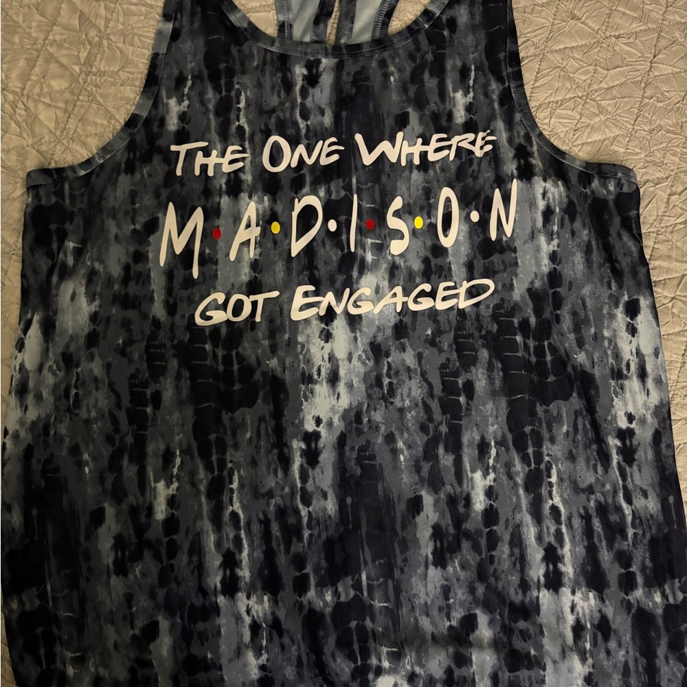 Old Navy Black and Gray Tie-Dye Tank Top